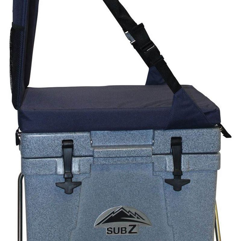 Sub Z Travel 23 Quart Double Wall Insulated Cooler with Cushioned Seat, Blue