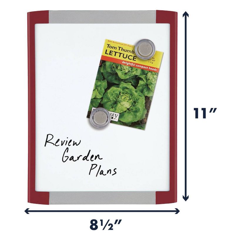 Quartet 8.5" x 11" Magnetic Dry Erase Board - Red Frame