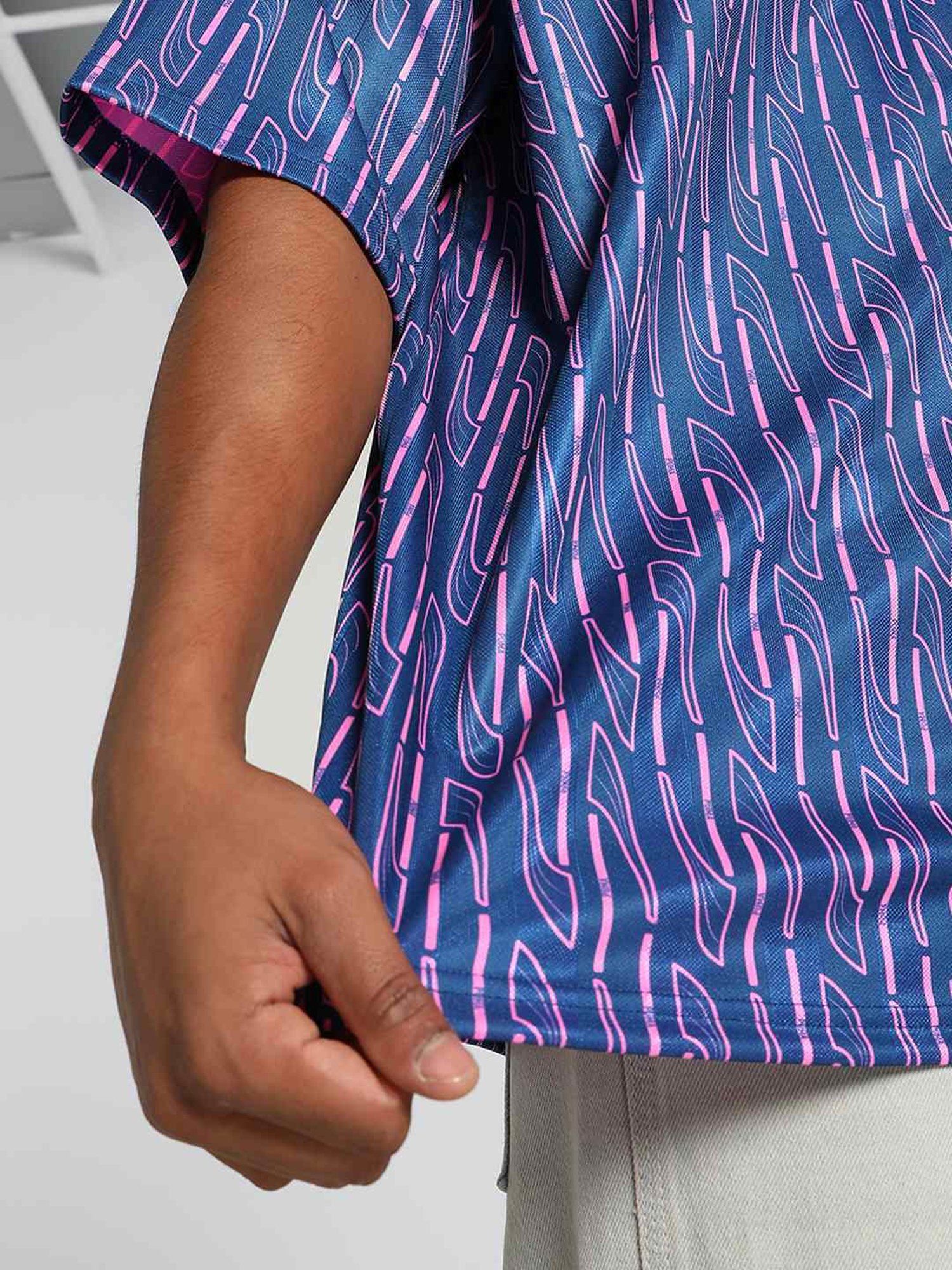 Puma Blue Loose Fit Printed Jersey