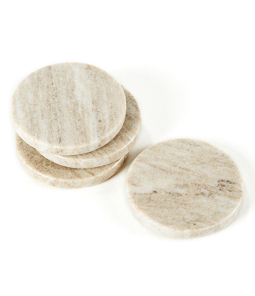 Southern Living Marble Round Coasters, Set of 4