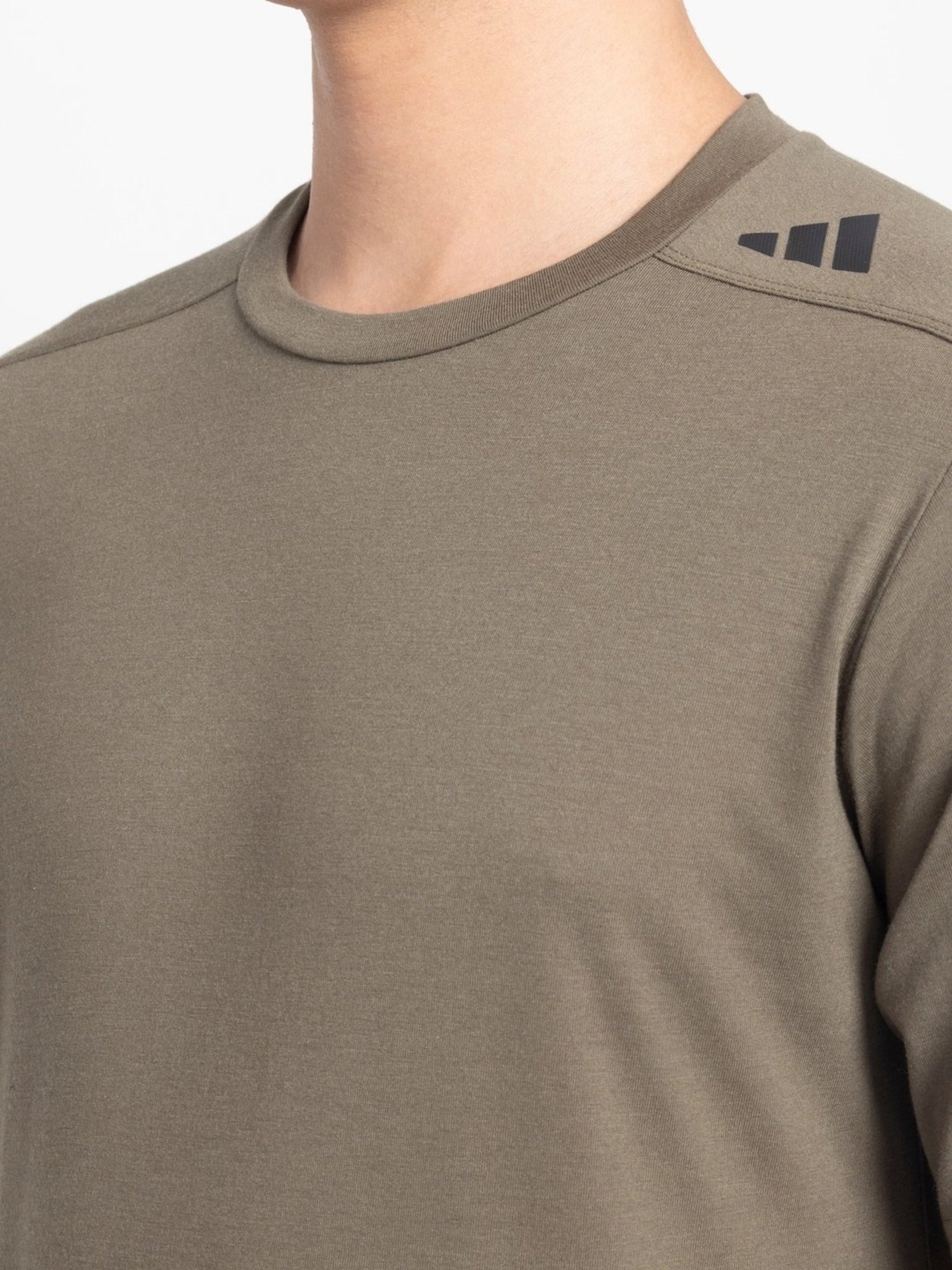 Adidas Green Cotton Regular Fit T-Shirt