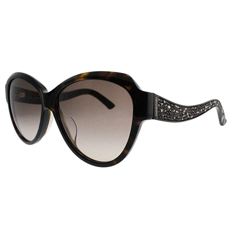 swarovski  52F Womens Cat-Eye Sunglasses Dark Havana Brown 59mm