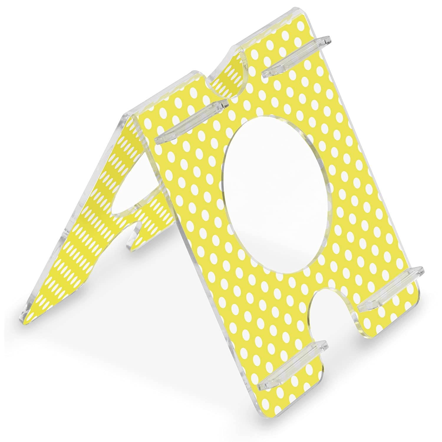 TrippNT 51268 Four Position, Audio Enhancing, Extreme White Polka Dot Yellow Background Acrylic Universal iPad Air, Samsung Galaxy Note 10.1 and Amazon Kindle Fire HDX 8.9 Stand, 7" Width x 8" Height