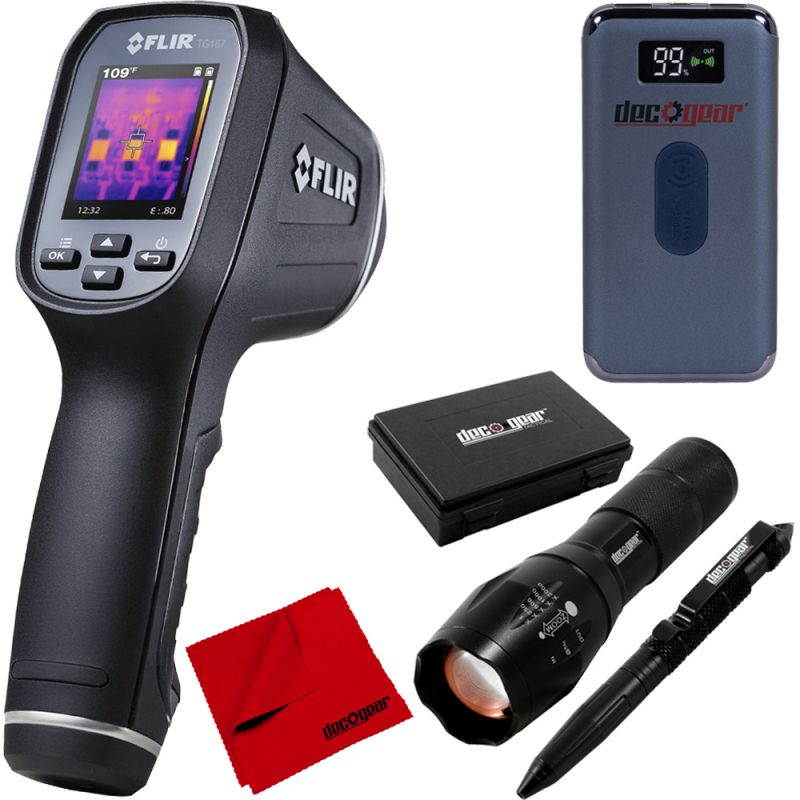 FLIR TG167 Spot Thermal Camera Extended Range & Deco Gear Tactical Set + More Bundle