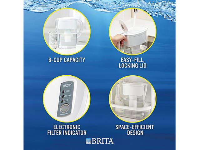 Brita 35566CT Space Saver Water Filter Pitcher
