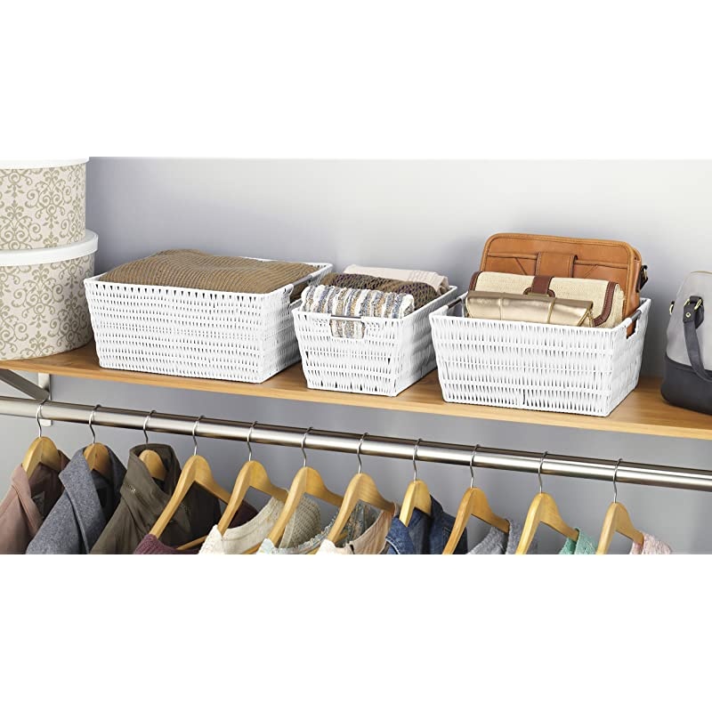 Rattique Storage Baskets White 3 Piece Set