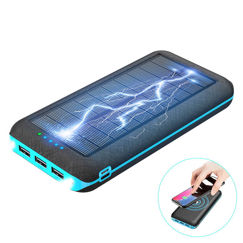 15,000mAh Solar Power Bank Qi Wireless Portable Outdoor Charger 3USB Phone Charger for Xiaomi Samsung Iphone Powerbank