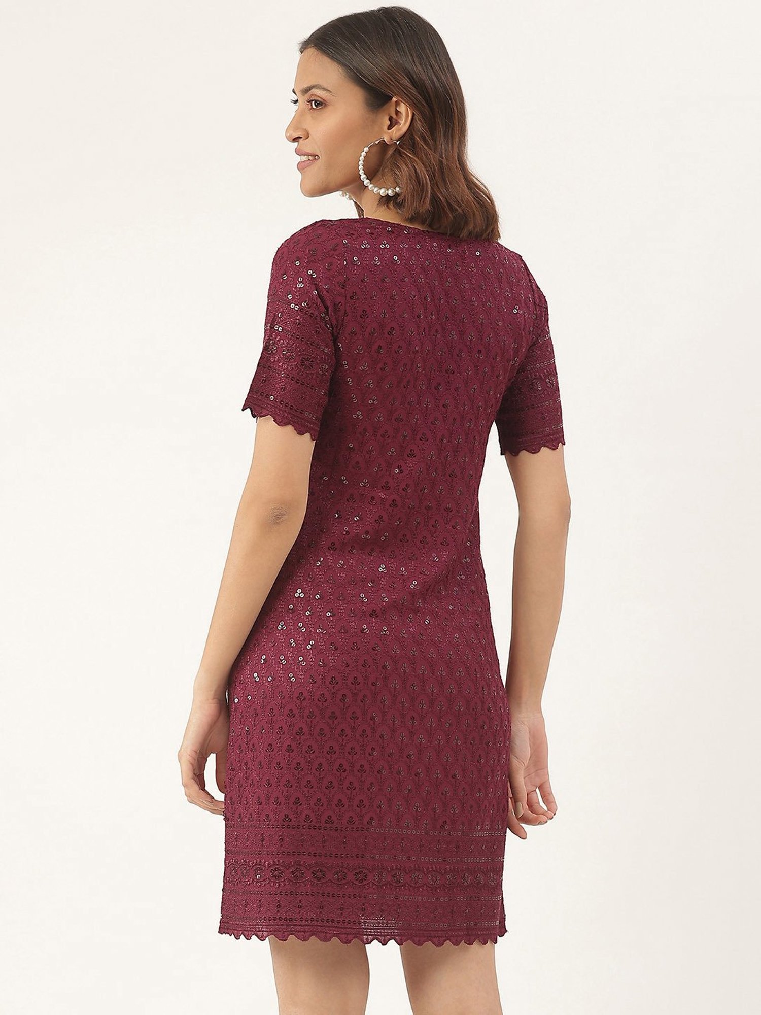 BRINNS Purple Embellished A Line Dress