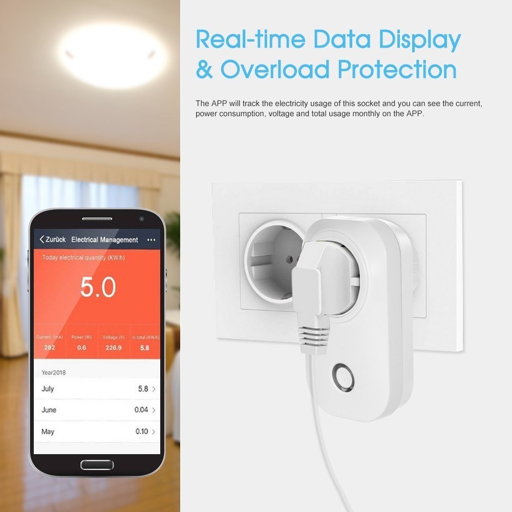 Smart Power Plug Smart Home Socket Voice Control Compatible with Amazon Echo & for Google Home IFTTT Tmall Elf