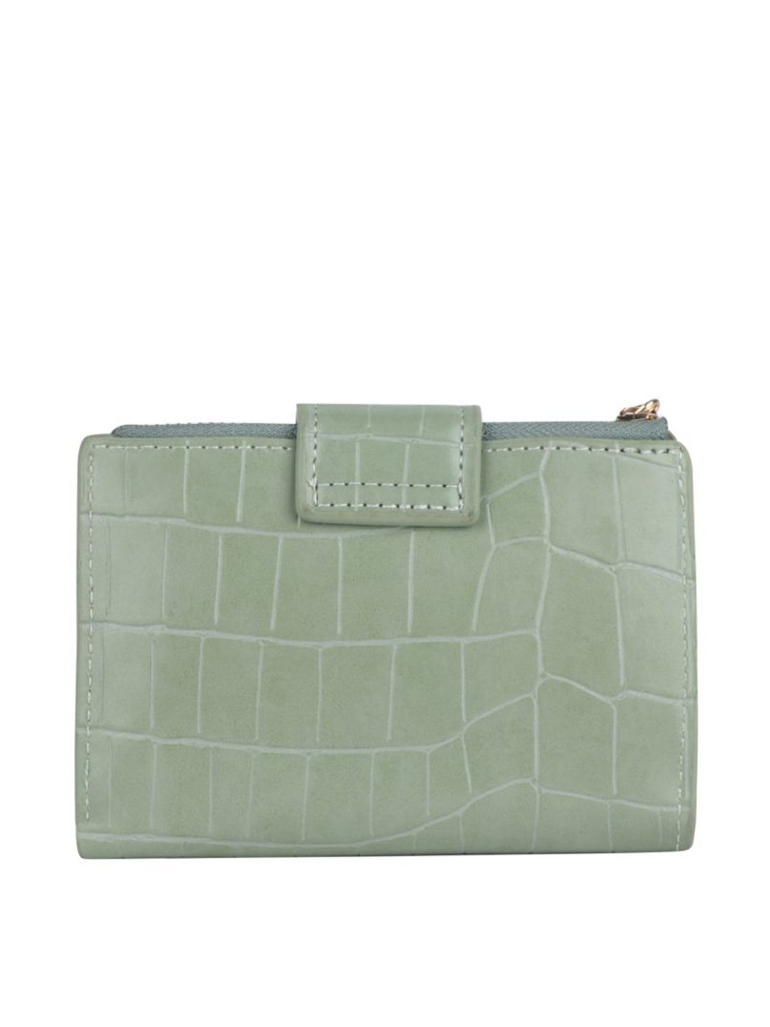 Lino Perros Green Textured Bi-Fold Wallet for Women