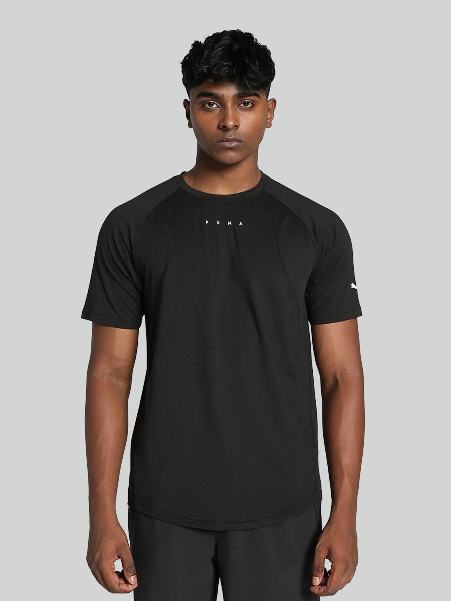 Puma Black Regular Fit Printed Sports T-Shirt