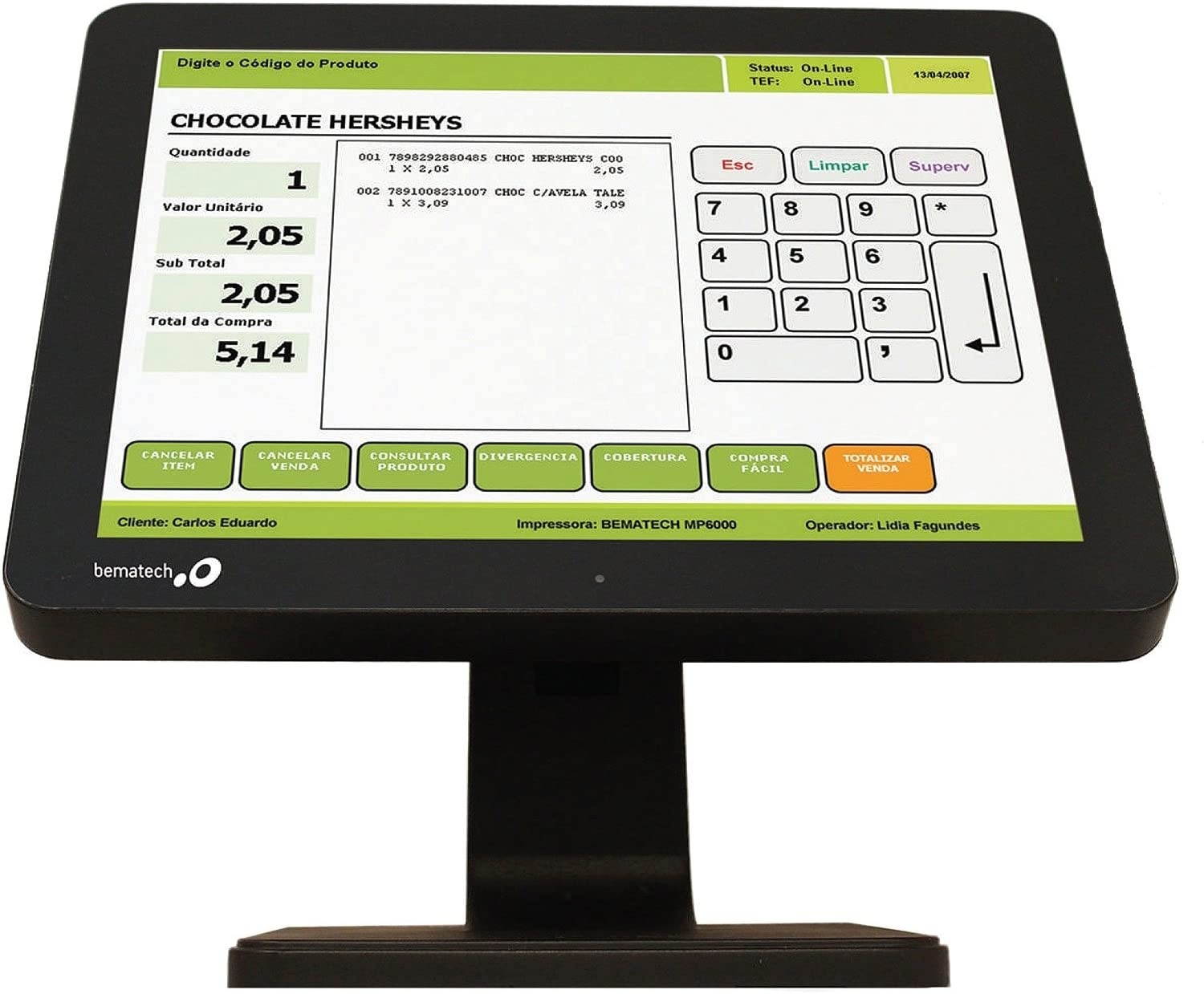 Logic Controls LE1015 15" LCD Touchscreen Monitor - True Flat, Resistive Touch, USB, 1024x768, Black . . . (158937)