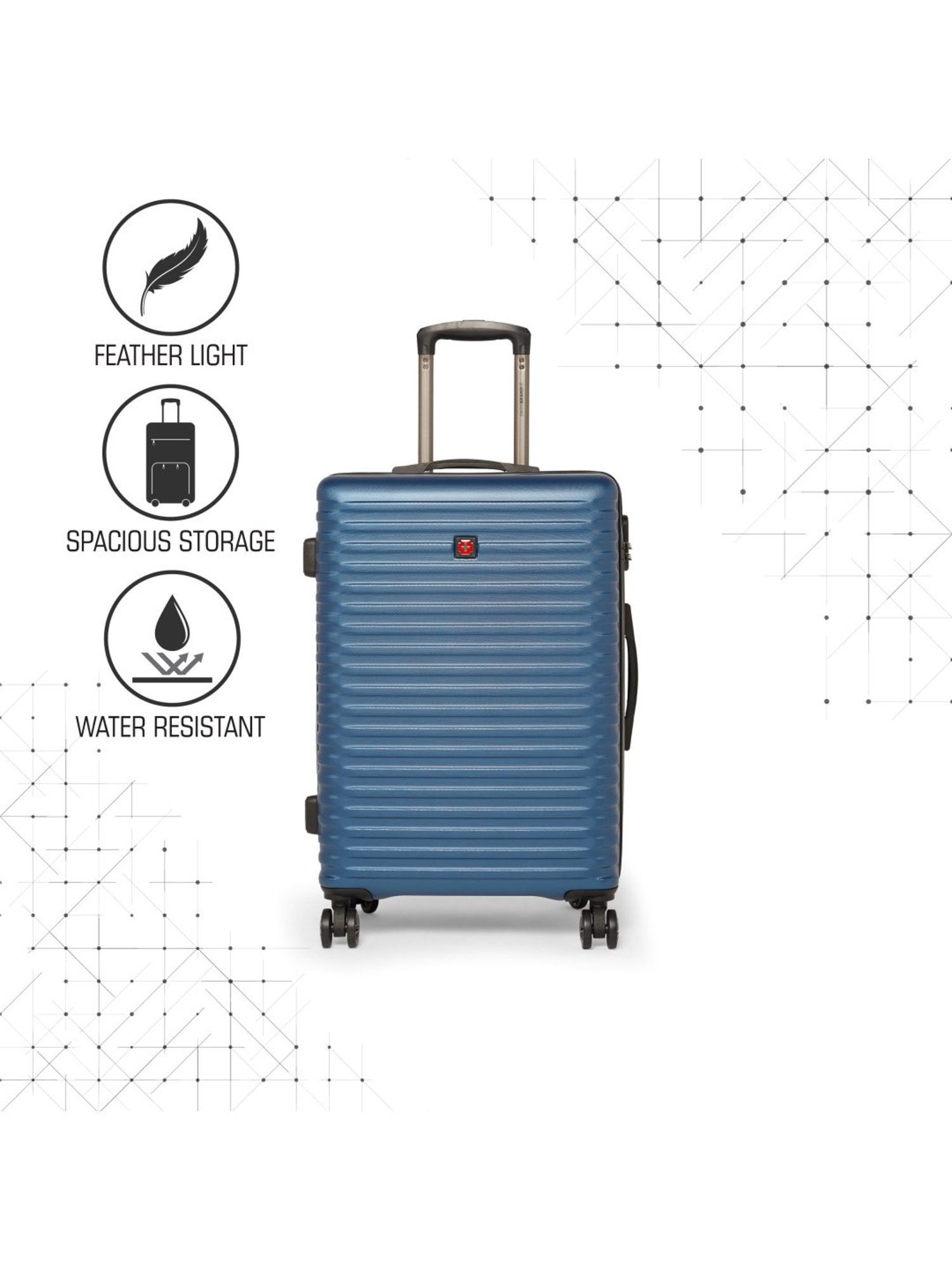 Swiss Brand Dublin Navy Medium Hard Trolley Bag - 24 cm