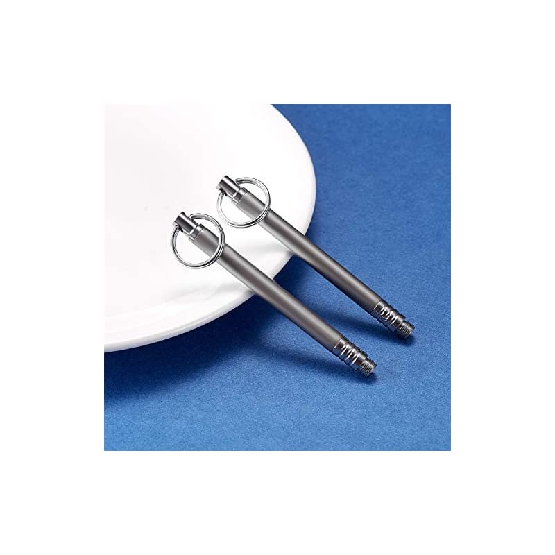 Pieces Portable Titanium Toothpicks Pocket Toothpick Metal Toothpick Holder for Outdoor Picnic and Camping (Silver)