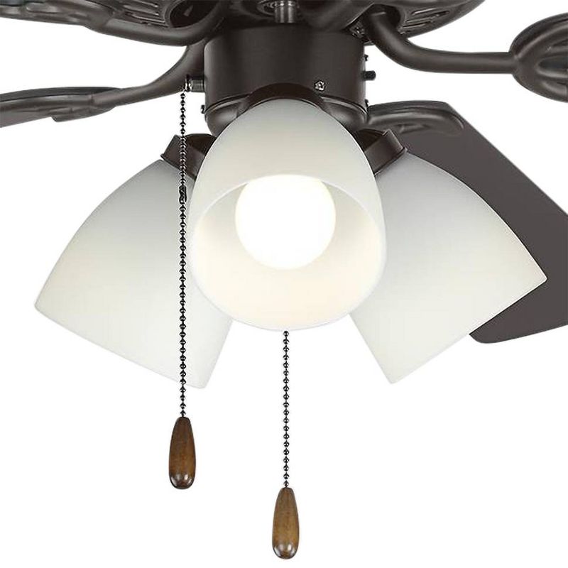 52" Monte Carlo Haven LED 3 Bronze 3-Light Pull Chain Ceiling Fan