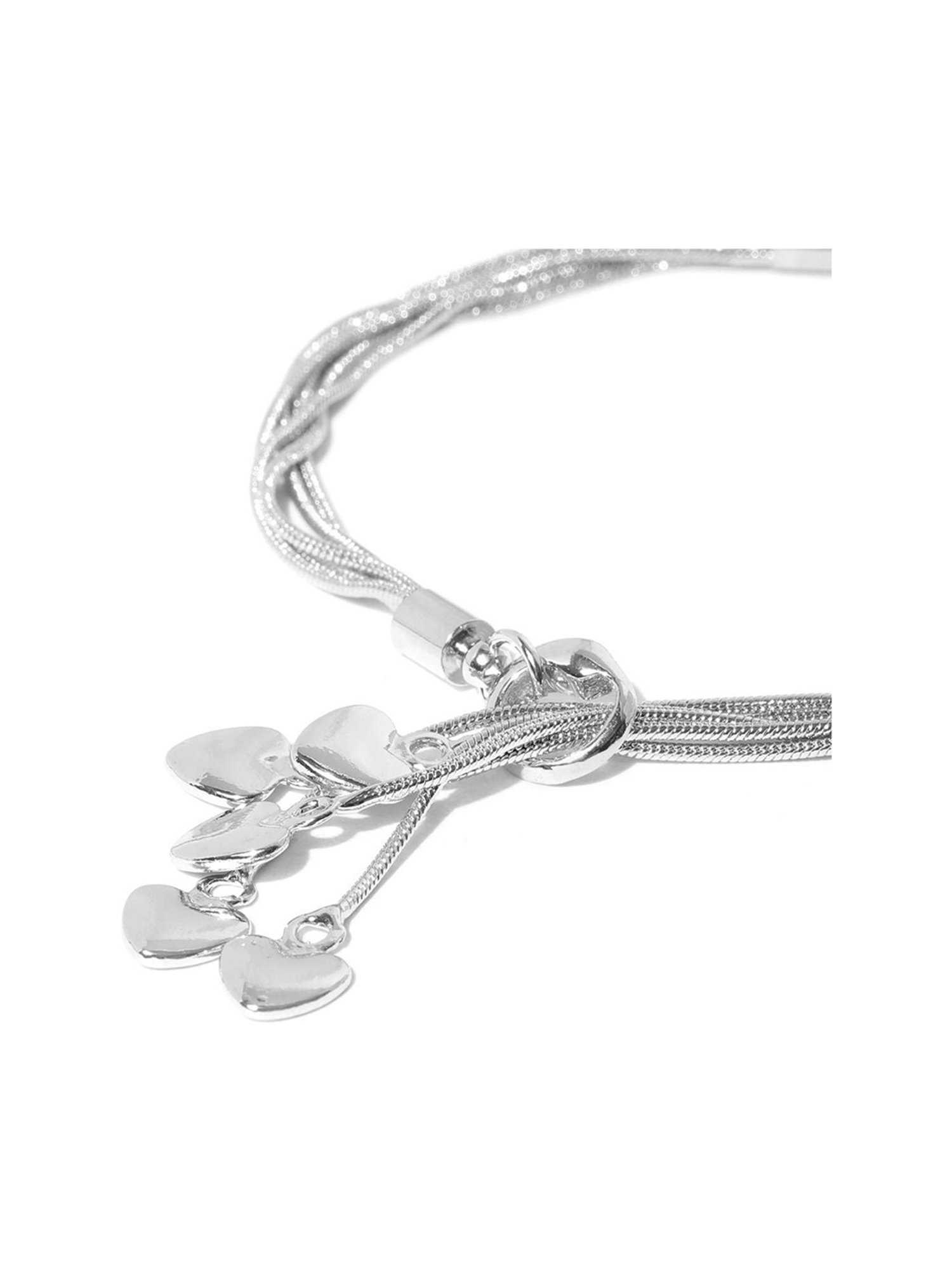 YouBella Women Silver-Plated Multistrand Charms Bracelet