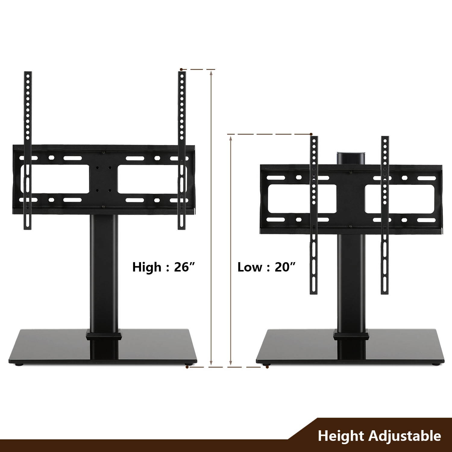 universal swivel tabletop tv stand with mount for 32" 37" 40" 42" 46" 50" inch led,lcd and plasma flat screen tvs bracket with height adjustment