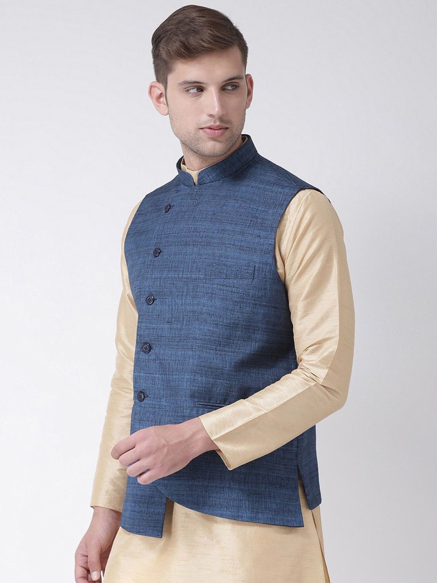 Fabindia Multicolor Regular Fit Printed Cotton Nehru Jacket