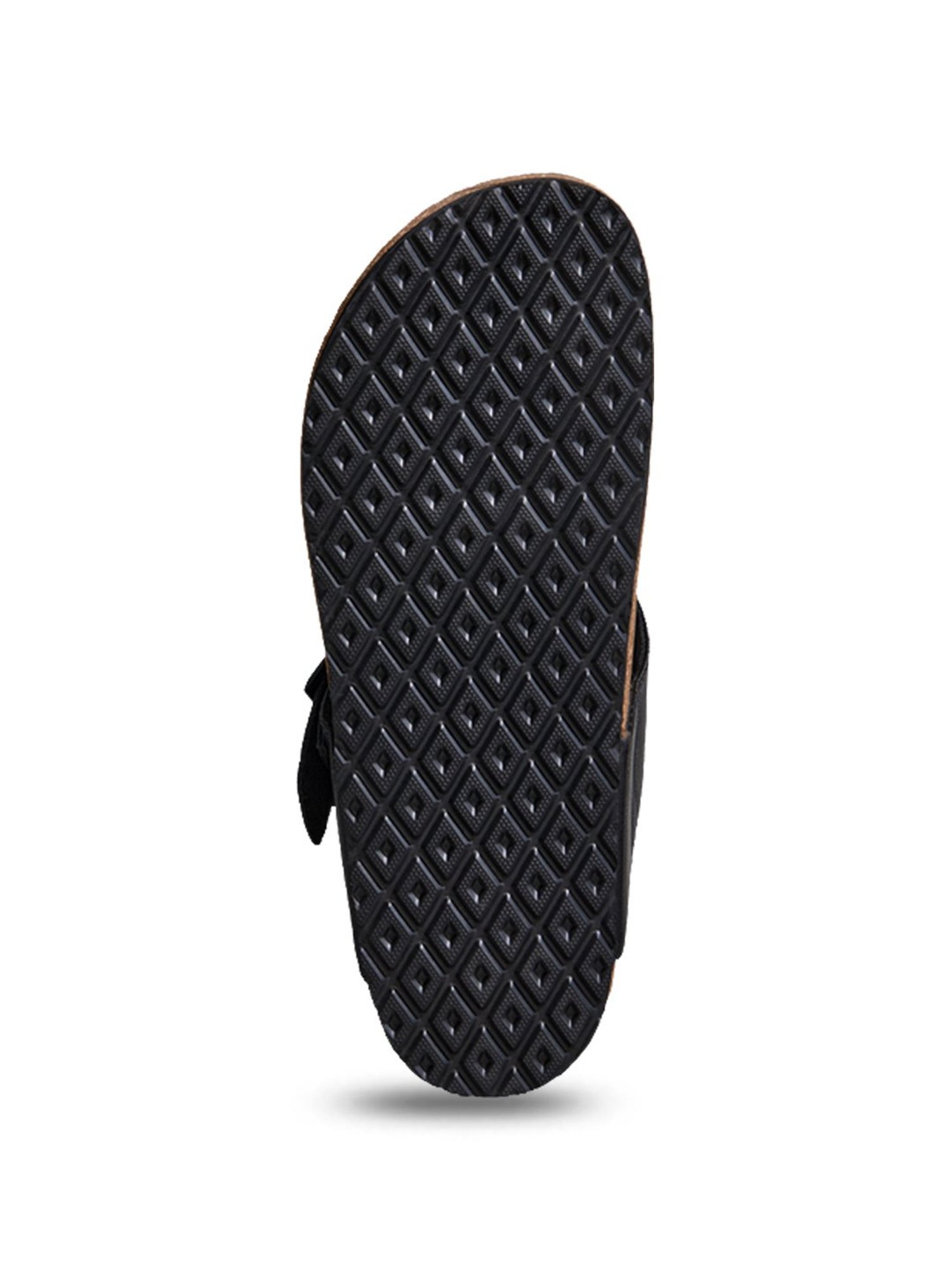 Neemans Men's Cork Black T-Strap Sandals