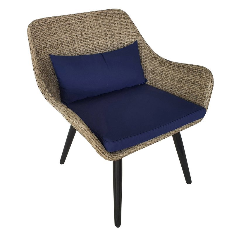 3pc Outdoor Conversation Set with Cushions - Brown - TK Classics