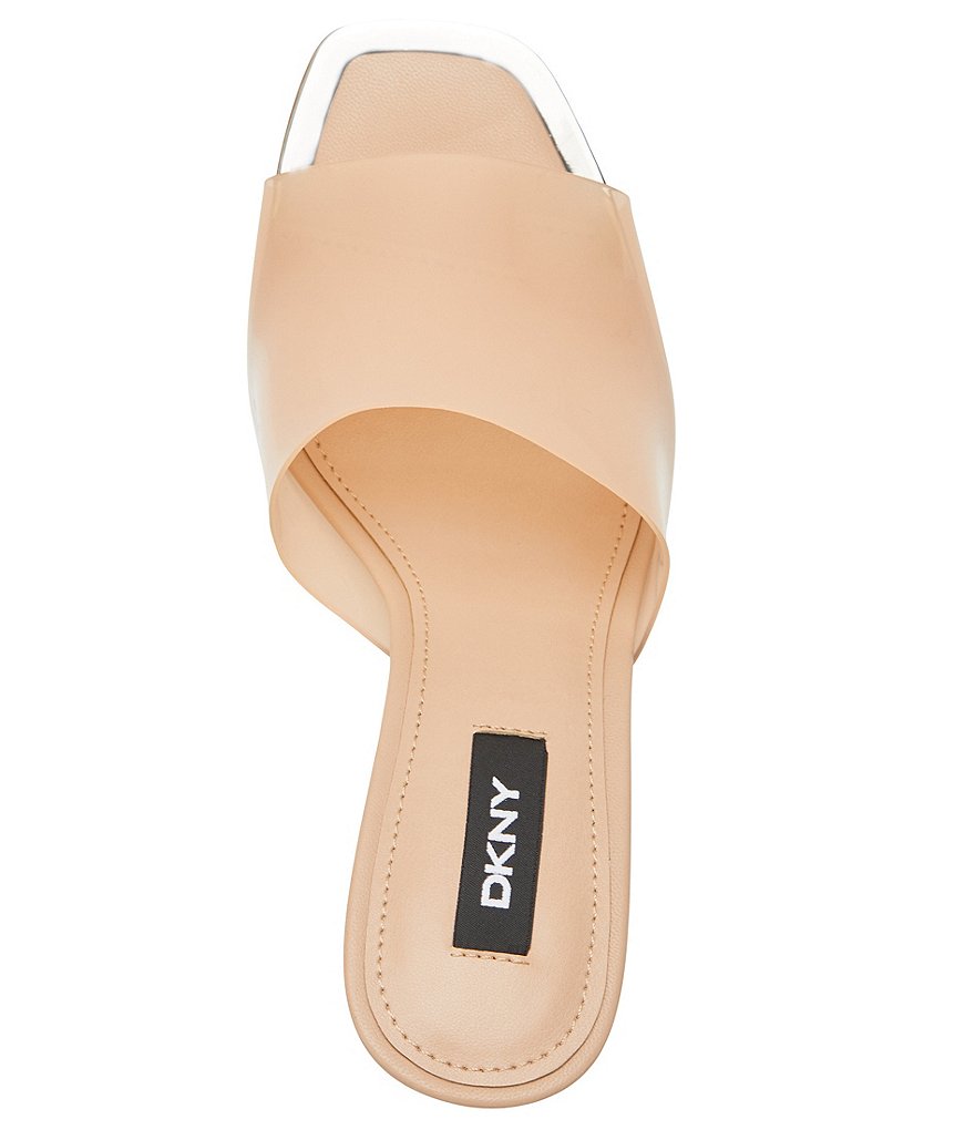 DKNY Bronxi Clear Vinyl Square Toe Dress Mules
