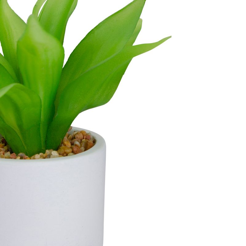 Northlight 8" Green Artificial Aloe Plant in a White Pot