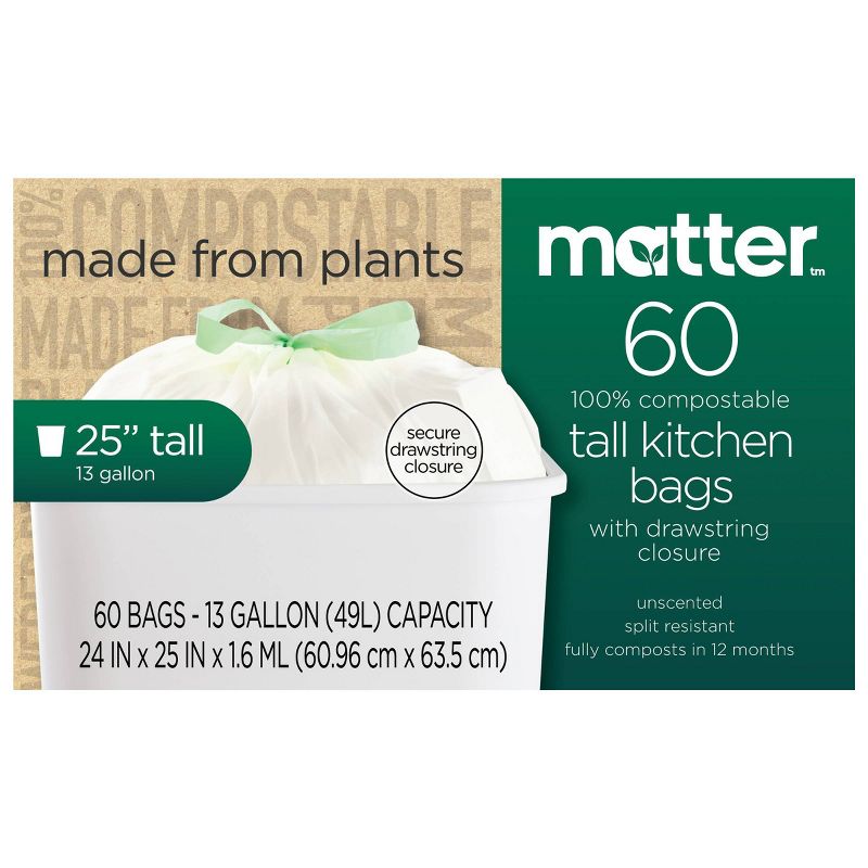 GreenPolly Drawstring Recycling Trash Bags - 13 Gallon - 20ct