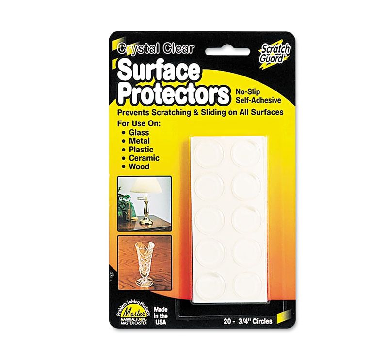 Master Caster Scratch Guard Surface Protectors 3/4" dia Circular Clear 20/Pack 88600