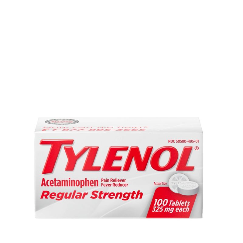 Tylenol Regular Strength Pain Reliever & Fever Reducer Tablets - Acetaminophen - 100ct