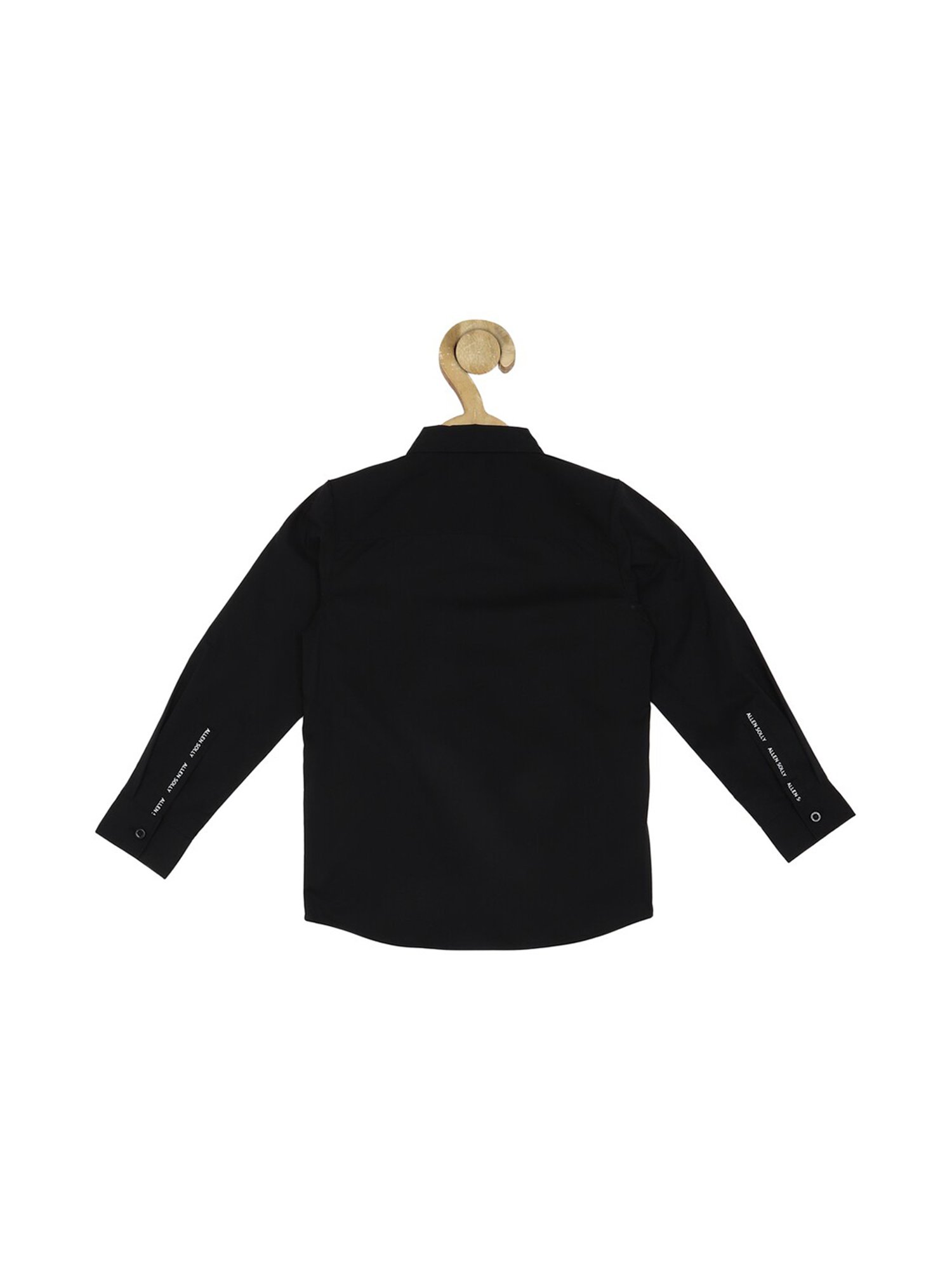 Allen Solly Junior Black Solid Full Sleeves Shirt