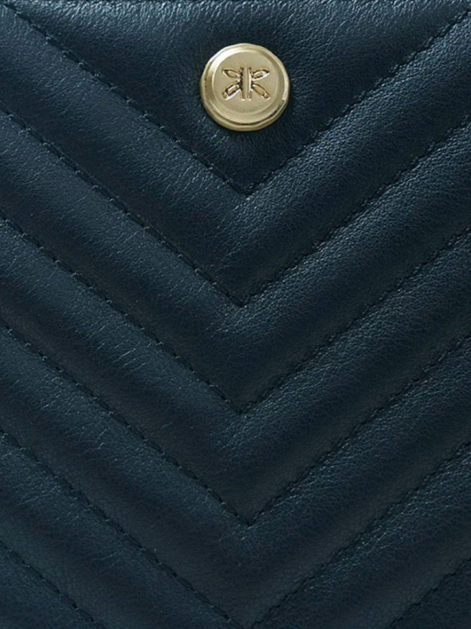 RI2K London Black Leather Quilted Zip around Wallet