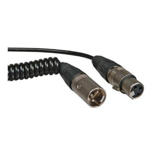 K-Tek 1.5' to 9' XLR Male to XLR Female Coiled Cord and Microphone Cable #K18NN