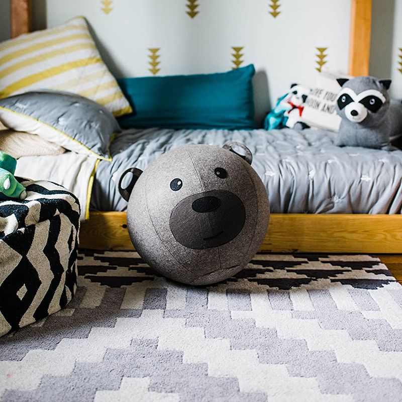 Vivora Niko Children's Anti Burst Inflatable 18 Inch Spherical Bounce Exercise Ball Ergonomic Chair, Brown Bear