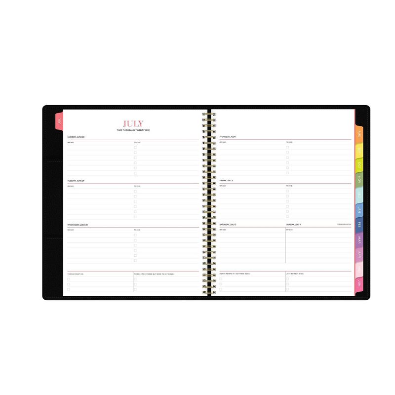 2021-22 Academic Faux Leather Planner 8.5" x 11" Weekly/Monthly Wirebound Refillable Black - The Home Edit by Blue Sky