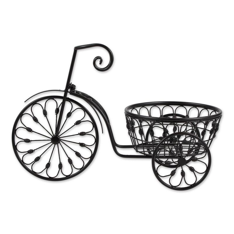 10.9" Indoor/Outdoor Iron Bicycle Plant Stand Black - Zings & Thingz