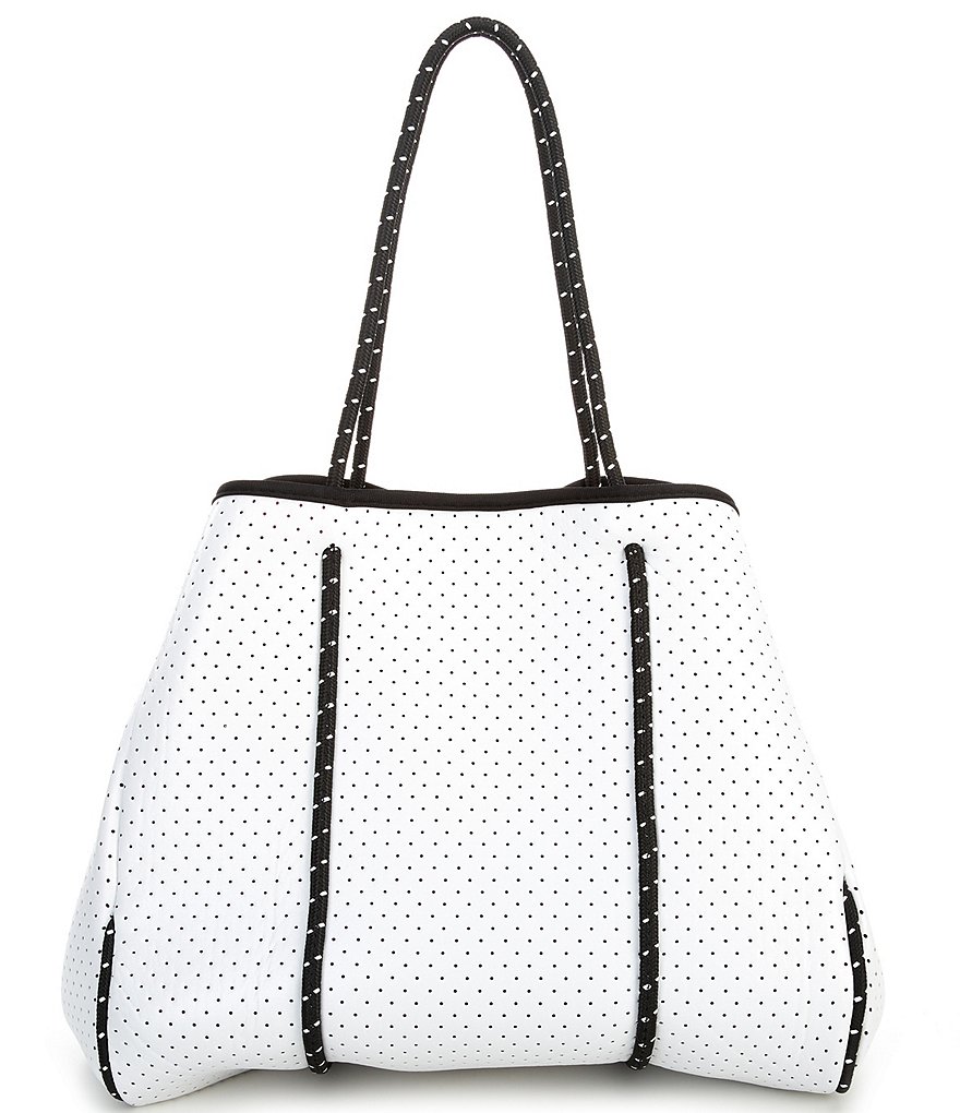 Parker & Hyde White and Pink Stripe Neoprene Tote Bag