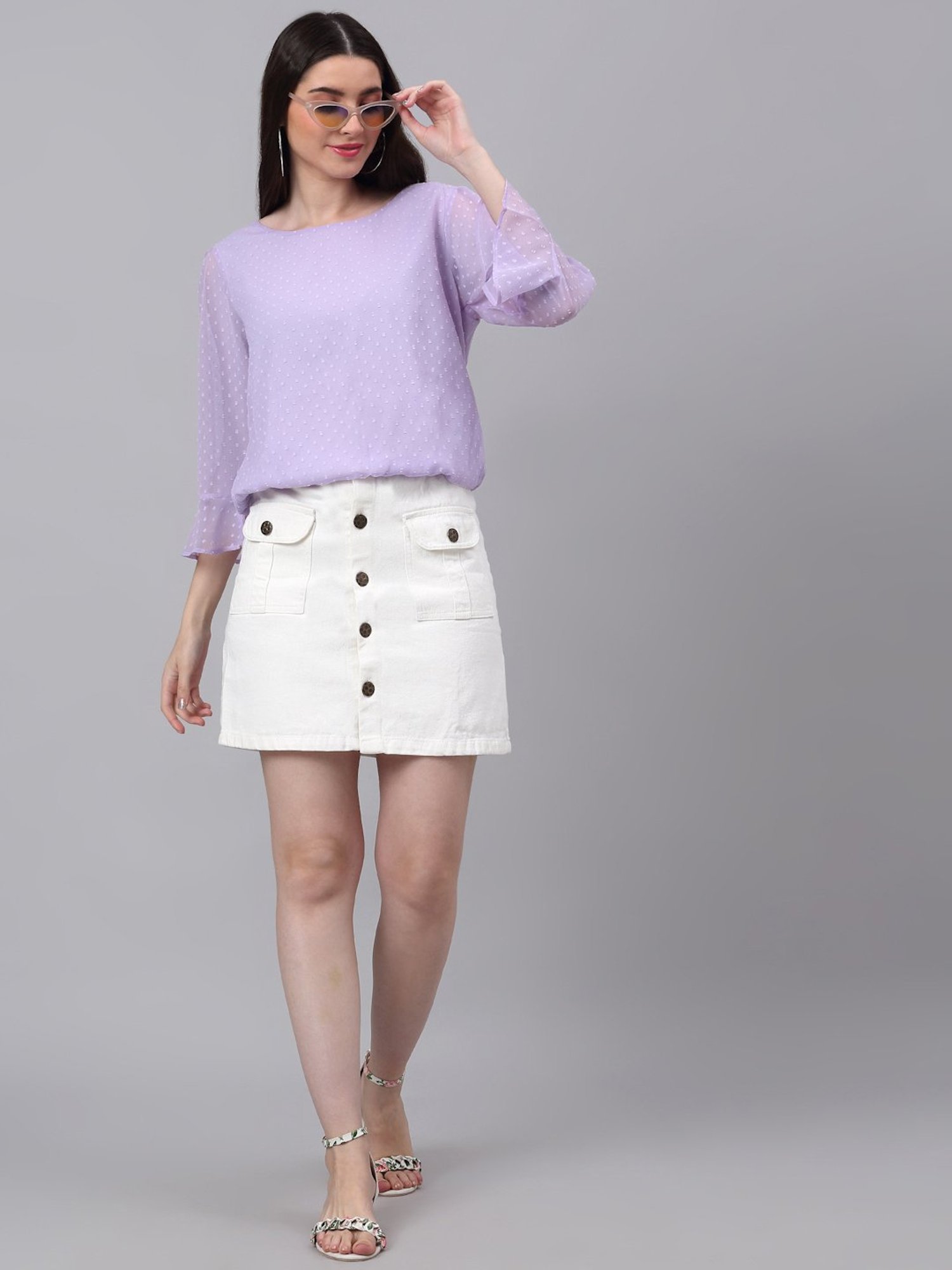 NEUDIS Lavender Textured Top