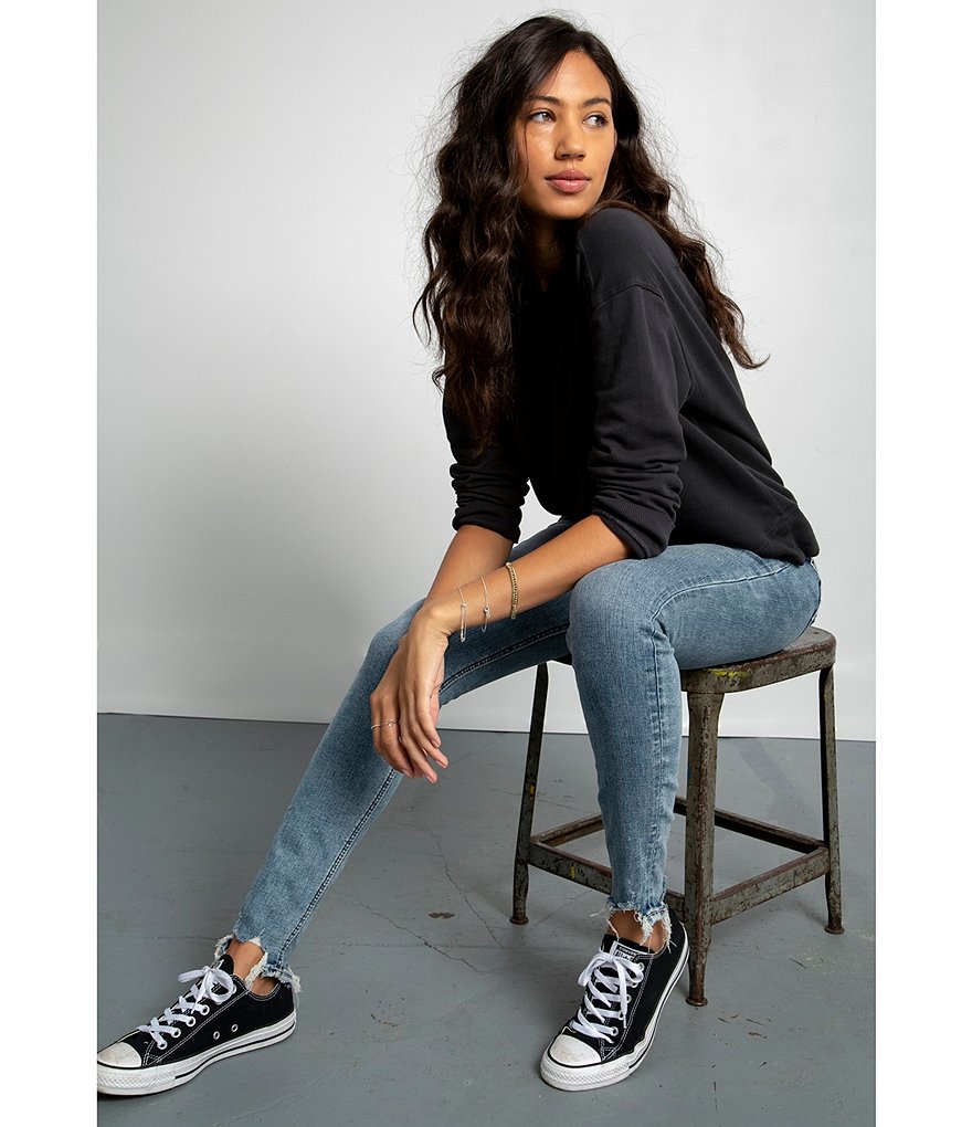 Silver Jeans Co. Suki Frayed Hem Skinny Jeans