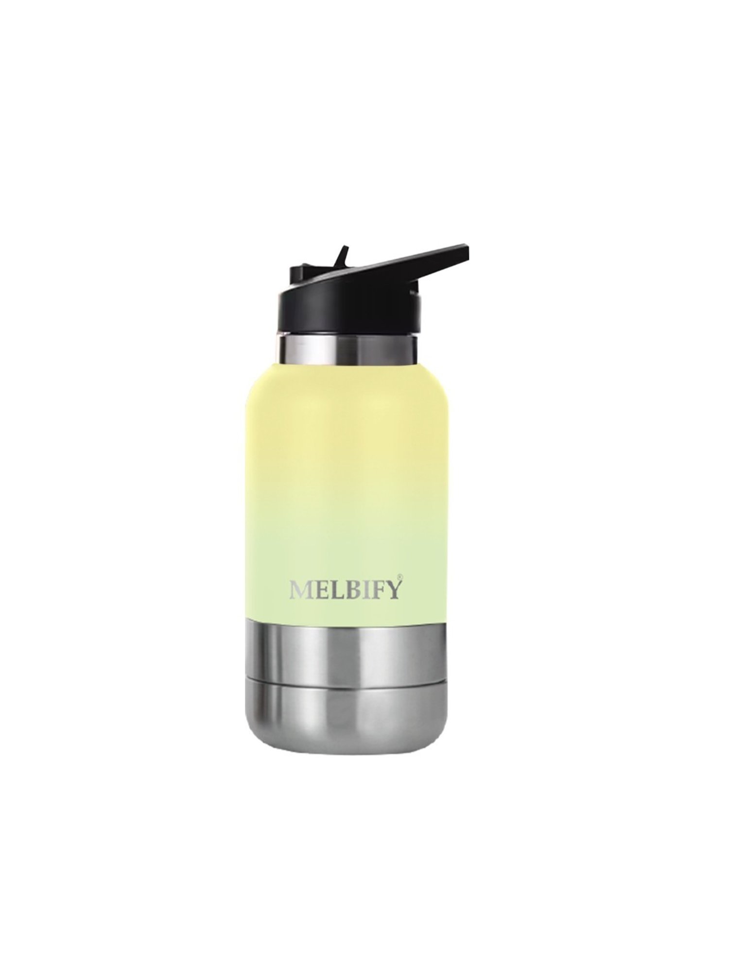 Melbify 2-in-1 Thermos Sipper Yellow ThermoSteel Water Bottle (1L)