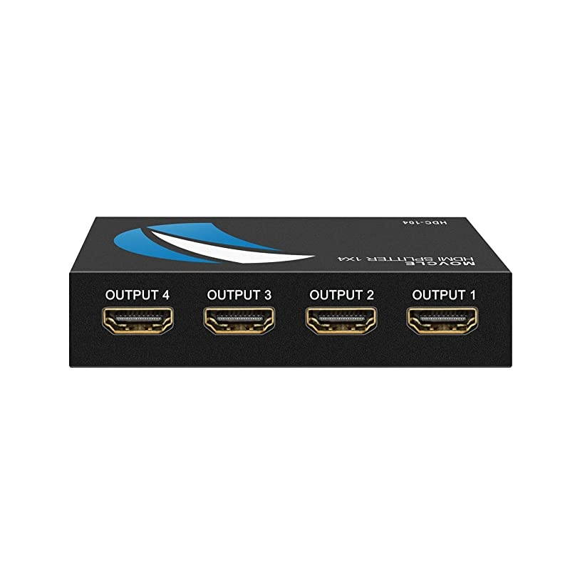 Splitter 1 in 4 Out 1x4 Ports v1.4 Powered 4K/2K Full Ultra HD 1080p US Adapter 3D Support