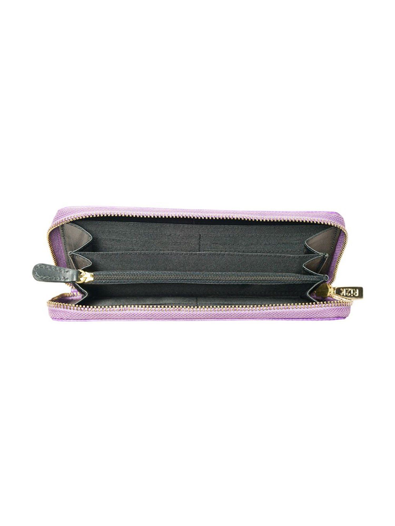 RI2K London Purple Leather Textured Zip around Wallet