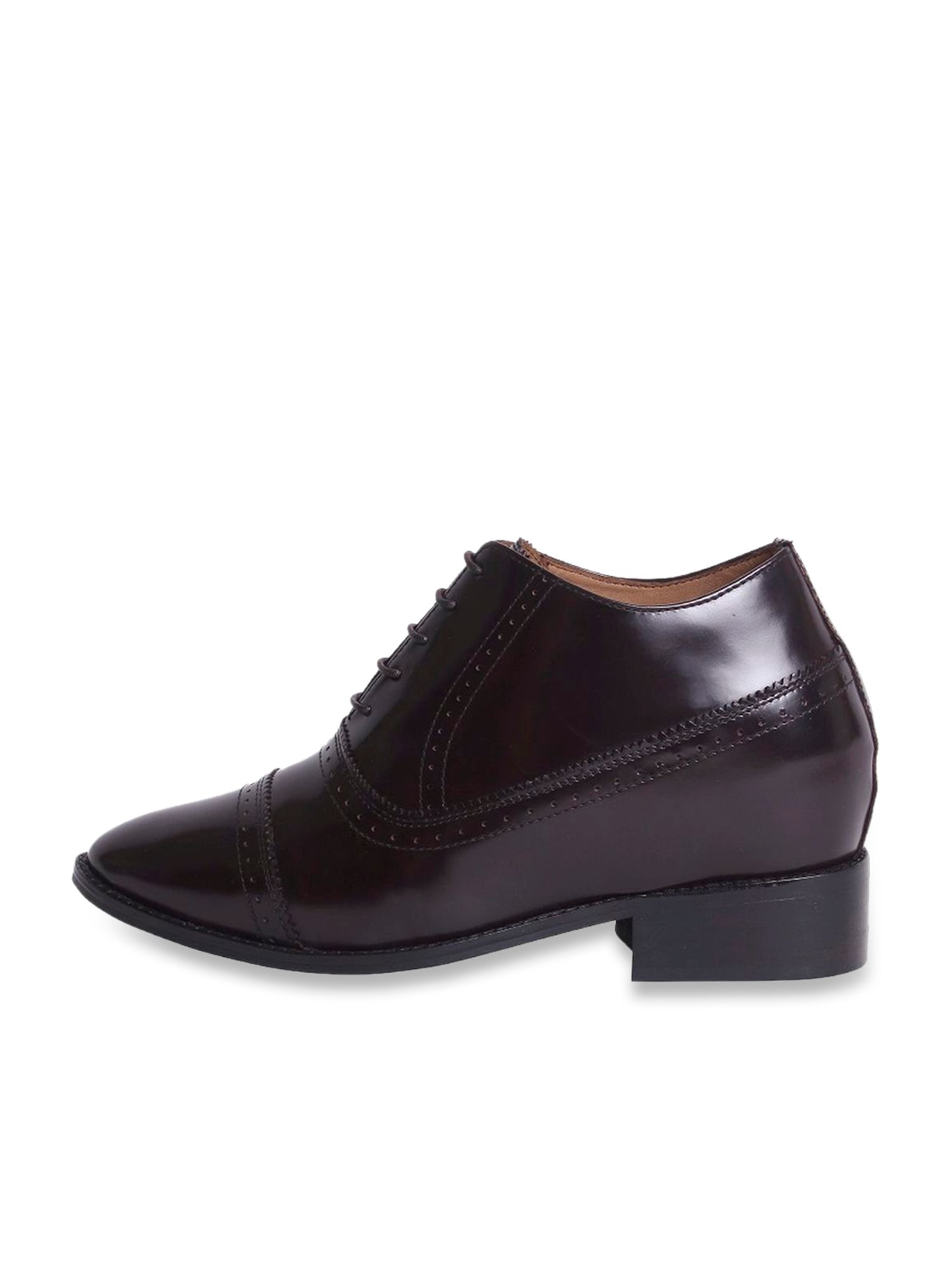 Celby Men's Height Increasing Dark Brown Oxford Boots