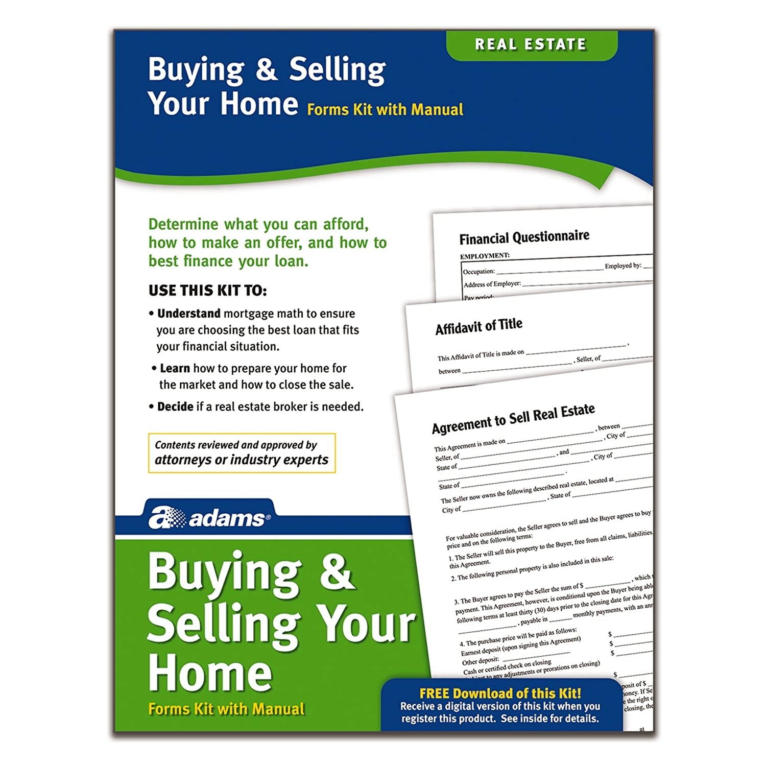 Adams Buying/Selling Your Home Kit, Forms and Instructions (K311)