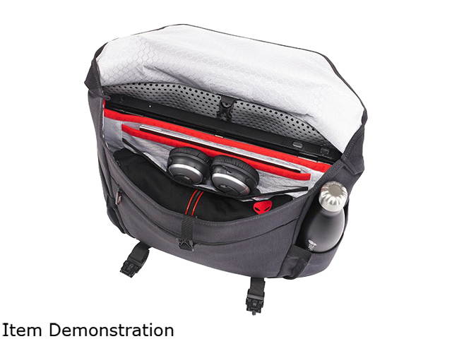 Mobile Edge Alienware Carrying Case (Messenger) Notebook, Tablet - Gray, Black - Bump Resistant Interior - Heather, Cross-linked Polyethylene (XPE) Foam Strap - Reflective Alien Head Logo - ...