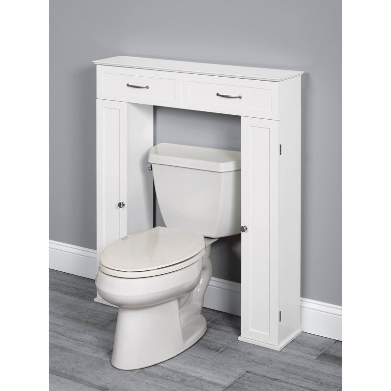 Lift Top Bath Storage Console Cabinet White - Zenna Home