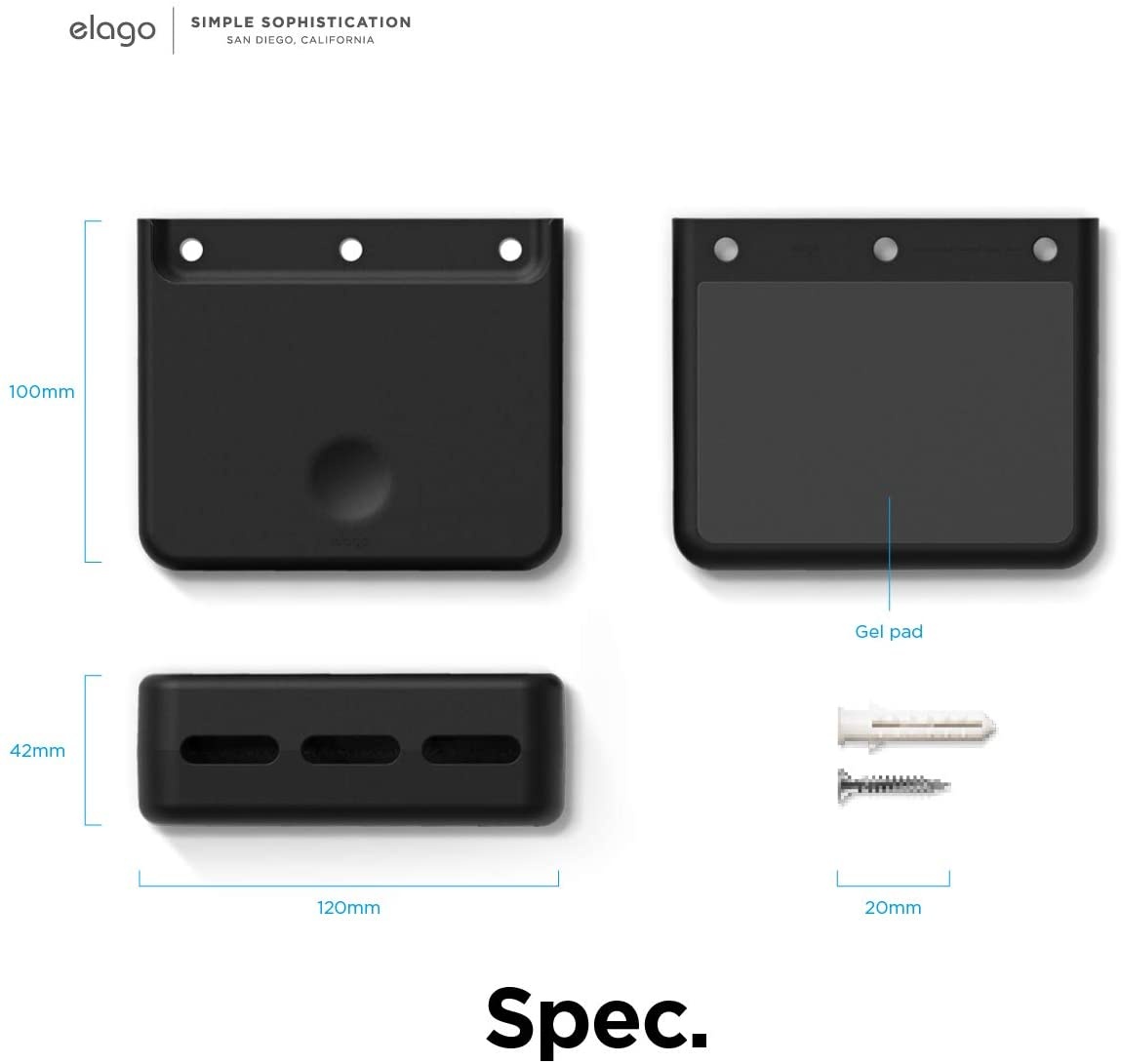 elago Universal Remote Holder Mount Compatible with Apple TV Remote Control and All Other Remote Controls [ Large ] - Gel Pad Included, Detailed Design