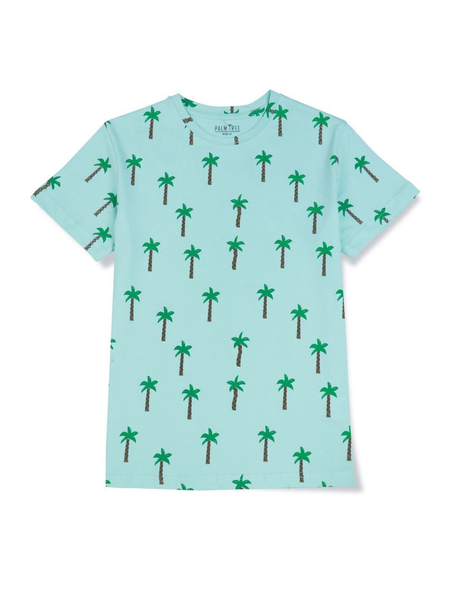Palm Tree Kids Green Printed T-Shirt