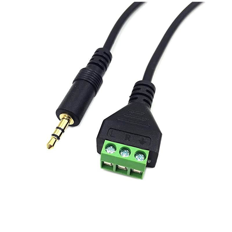 35mm18inch Stereo Audio Balanced Male Jack to AV 3Screw Video Balun Terminal Adapter Connector Cable 30cm35mm M3pin