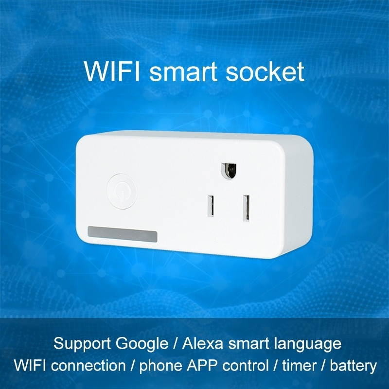 Smart Plug, 10A WiFi 2.4GHz APP Remote Control Timing Smart Socket Works with Alexa & Google Home, AC 110-250V