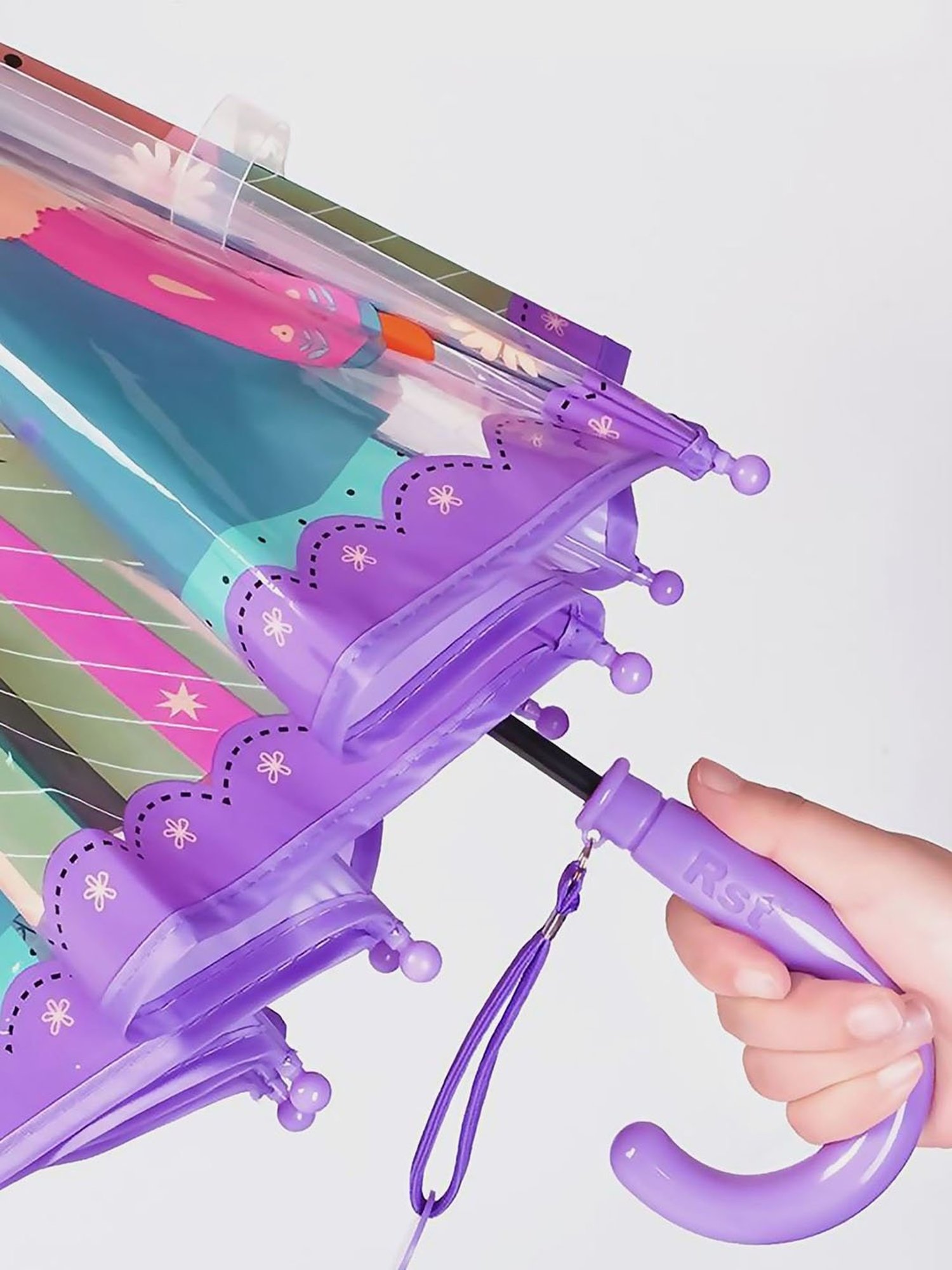 Little Surprise Box Purple Polyester Printed 2 Fold Umbrella